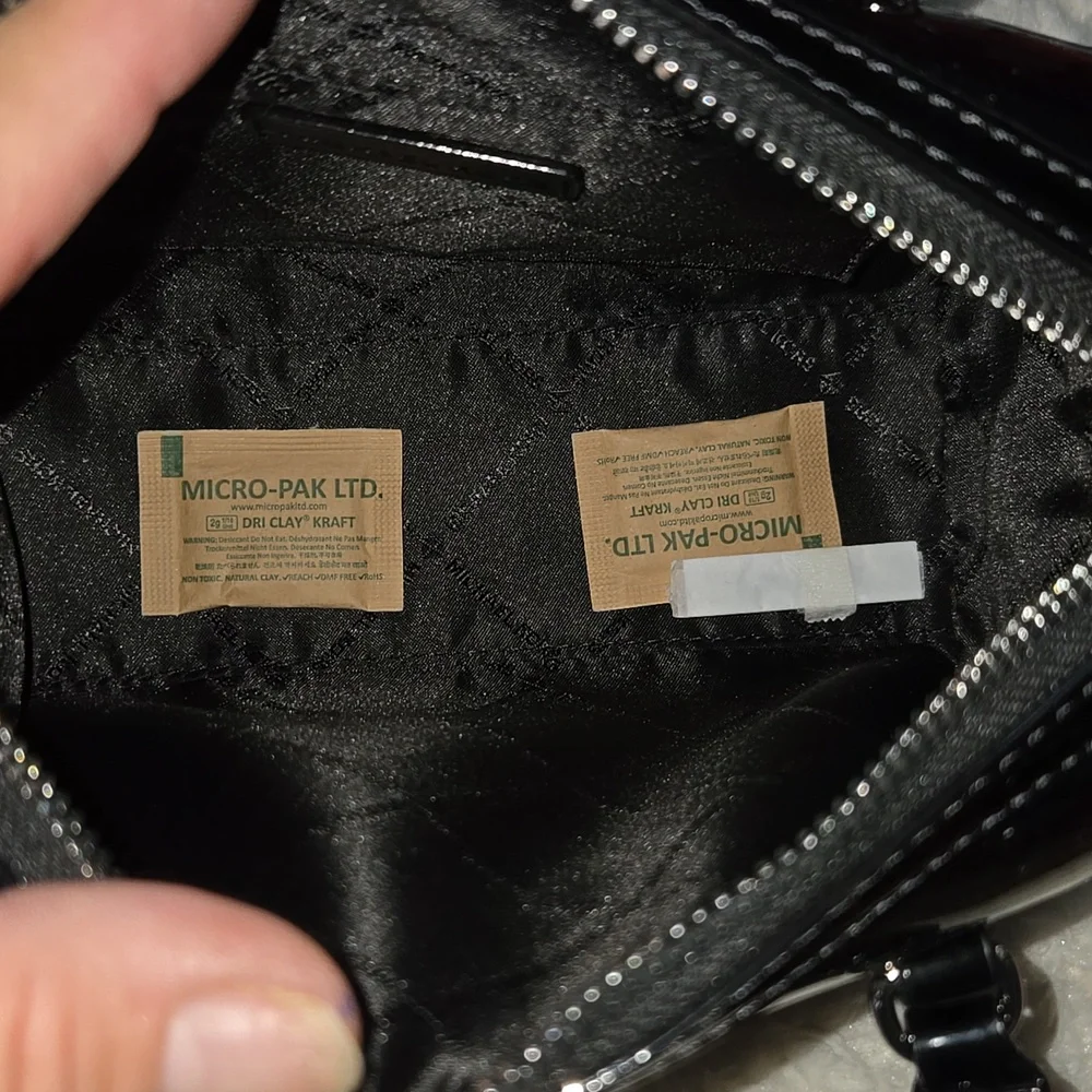 Michael Kors Mini Black Patent Leather Satchel with MK Emblem - Picture 5 of 6